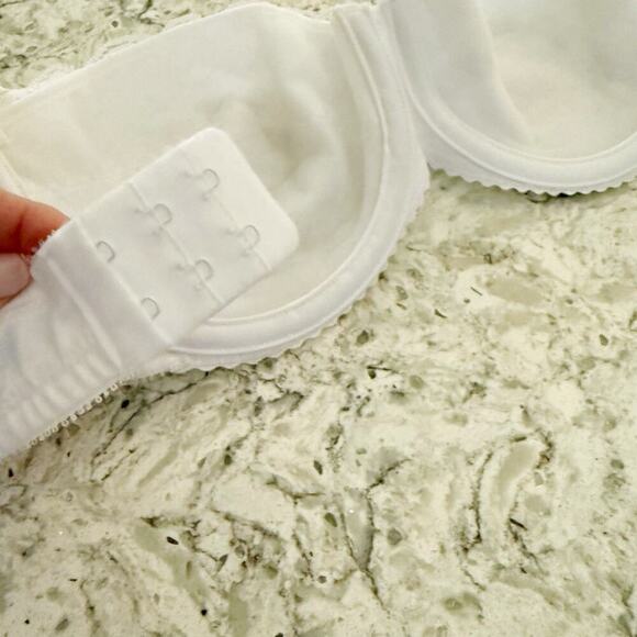 Vintage Push-up Bra Size 36B White Satin Lace Underwire Platex USA Made - Picture 9 of 10